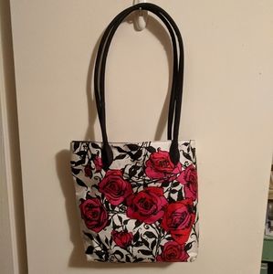 Like New Zazou Sac Rose Print Shoulder Bag
